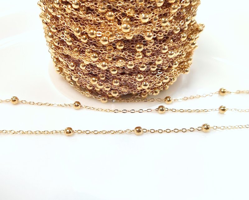 Grandinl alvarin sulituota su karoliukais aukso sp. 1,5-3,5mm 10cm