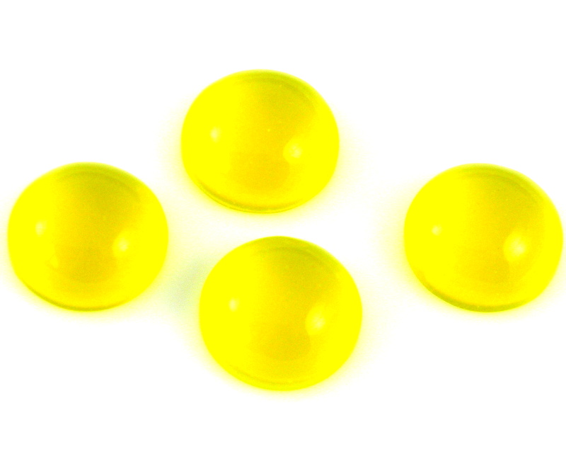 Kaboonas akrilinis apvalus geltonas 16mm