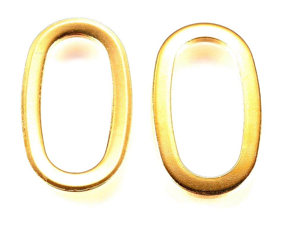 Intarpas nerdijanio plieno ovalas aukso sp. 20x12x1mm