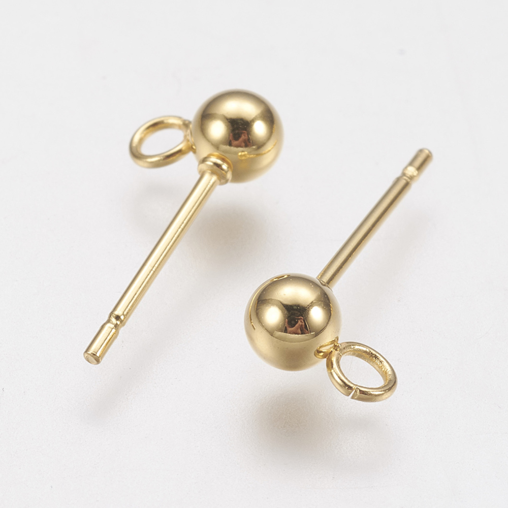 Adatls auskarams nerdijanio plieno su burbuliuku aukso sp. 4mm