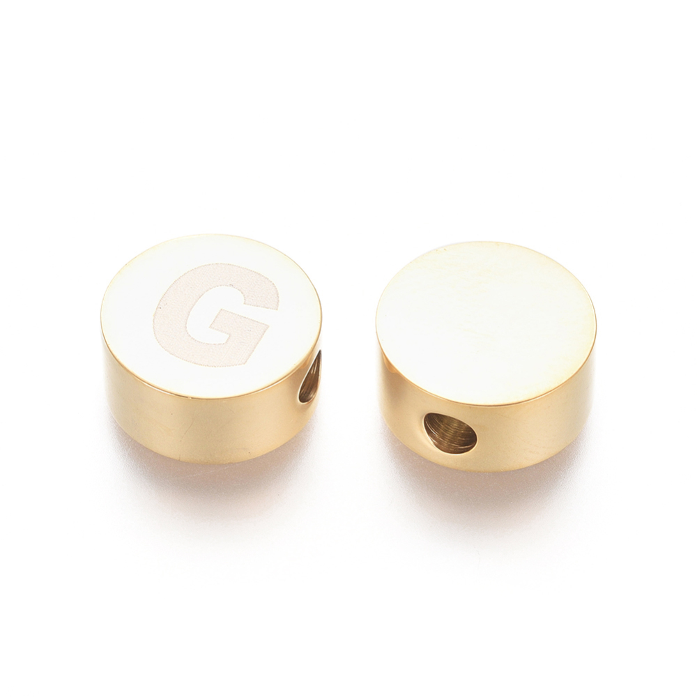 Karoliukas-raid nerdijanio plieno G aukso sp. 10x4,5mm