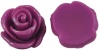 Kabošonas akrilinis “Rožė” su blizgesiu violetinis 23x13 mm