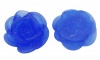 Kabošonas akrilinis matinis “Rožė” sodriai mėlynas 18x7mm