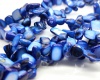 Gėlavandenio perlo kriauklės karoliukai Prūsijos mėlynos sp. 5x8-10x25mm, juosta