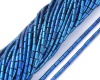 Karoliukas stiklinis vamzdelis metalizuotas mėlynas ~4,5-2,5mm, juosta