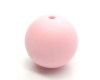 Silikoninis karoliukas apvalus iš saugaus maistinio silikono rožinis ~18-20mm