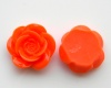 Kabošonas akrilinis “Gėlytė” oranžinis 18x8mm