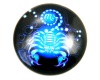 Stiklinis kaboonas zodiakas "Skorpionas" apvalus 25x6mm