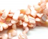 Gėlavandenio perlo kriauklės karoliukai rožiniai-kreminiai 5x8-10x25mm, juosta