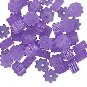 Akrilinis karoliukas-uspaustukas violetinis 1.7x3 mm